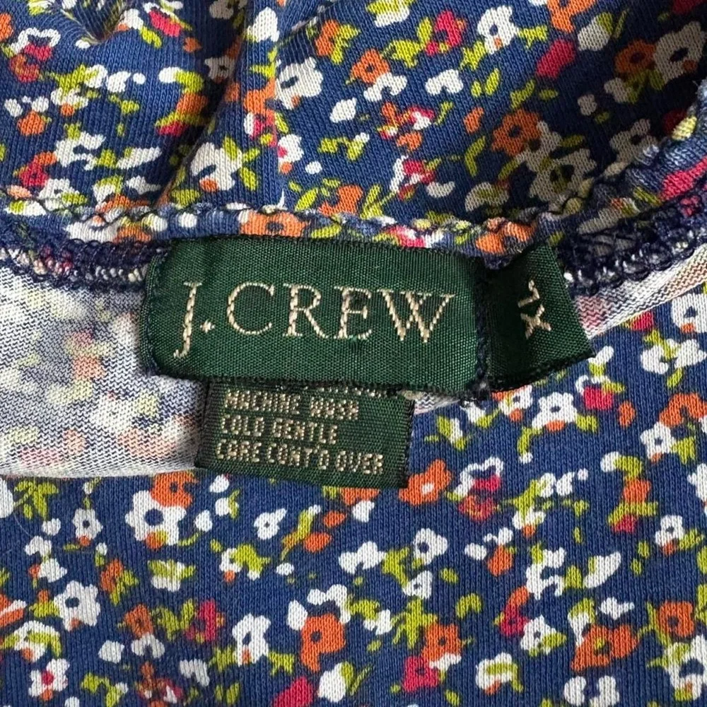 90’s Vintage J. Crew cotton all over floral print long sleeve tee shirt